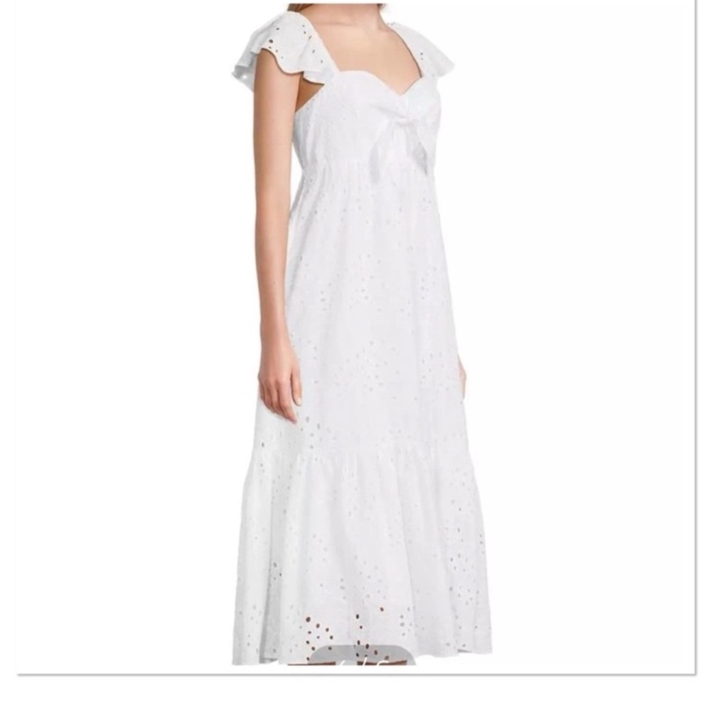 Lilly Pulitzer Midi Dress Elegant White Eyelet Dress Size 16